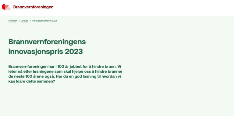 Brannvernforeningens innovasjonspris 2023